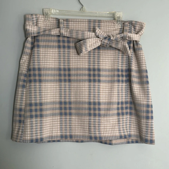LOFT Belted Plaid Skirt Size 14 Petite NWT - Picture 1 of 5